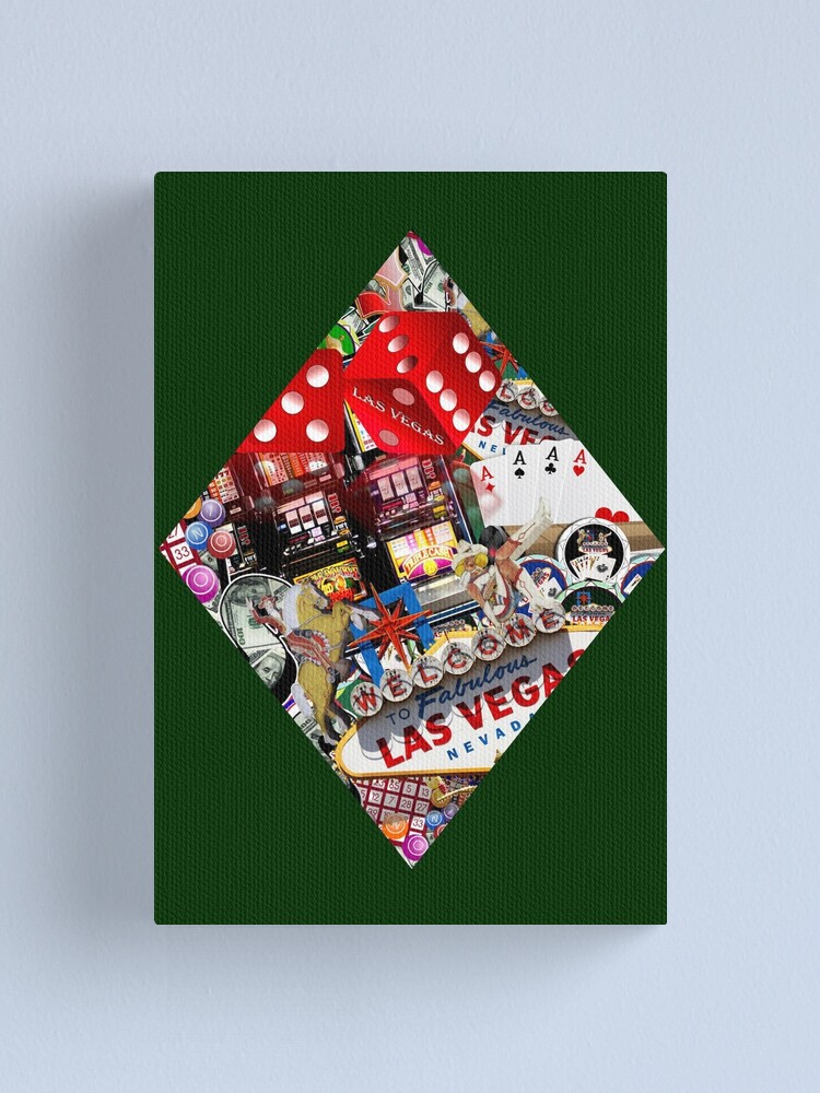 Club Playing Card Shape - Las Vegas Icons Canvas Print