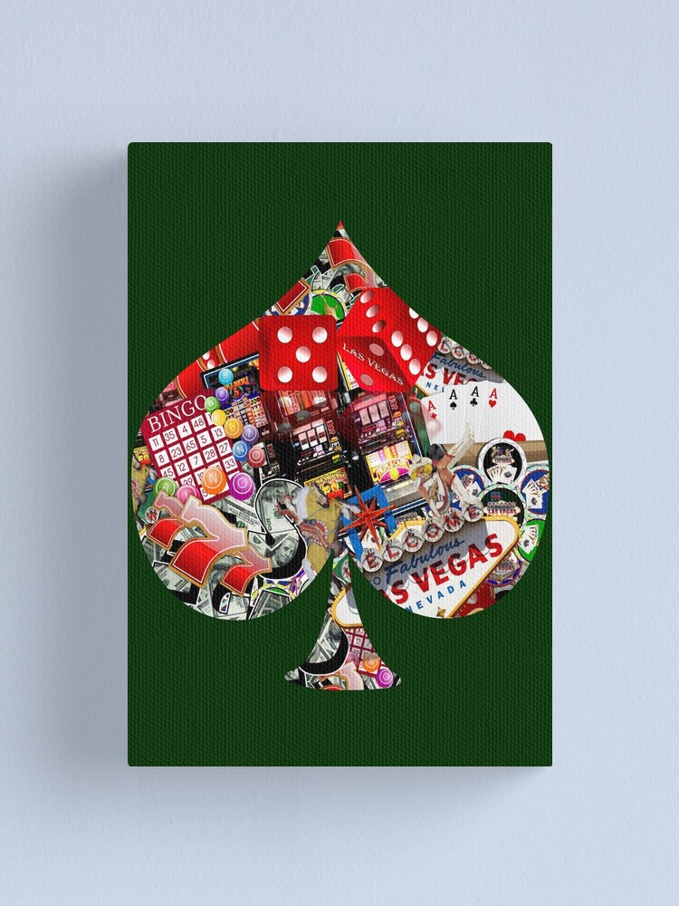 Club Playing Card Shape - Las Vegas Icons Canvas Print