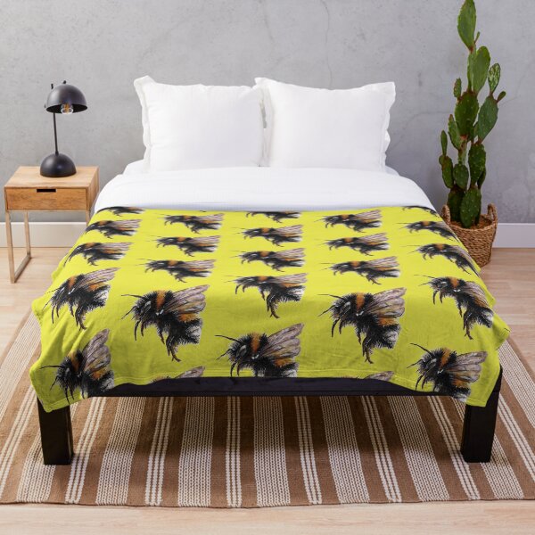 Tiny Bumblebee Throw Blanket