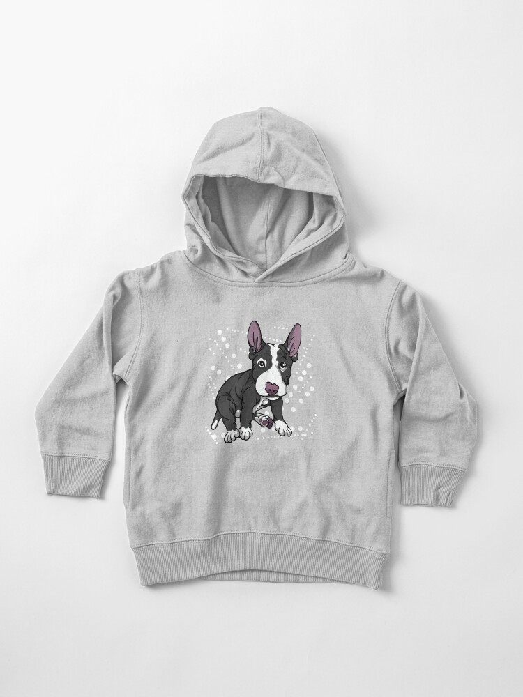 Sudadera Con Capucha Para Bebe Cachorro Bullterrier Blanco Y Negro De Sookiesooker Redbubble