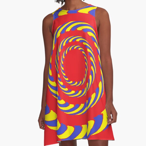 #Illusions gif, #abstract, #design, #pattern, art, illustration, twirl, hypnosis, twist, target, spiral A-Line Dress