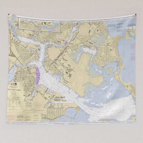Item preview, Boston Harbor Nautical Chart designed and sold by cocreations.