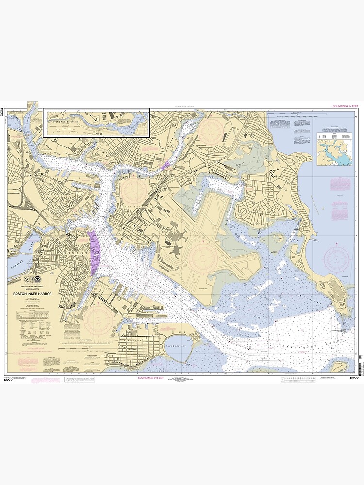 quot Boston Harbor Nautical Chart quot - Flat,750x,075,f Pad,750x1000,f8f8f8.u1