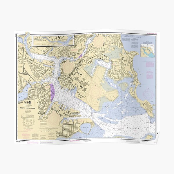 "Boston Harbor Nautical Chart" Poster for Sale by cocreations Redbubble
