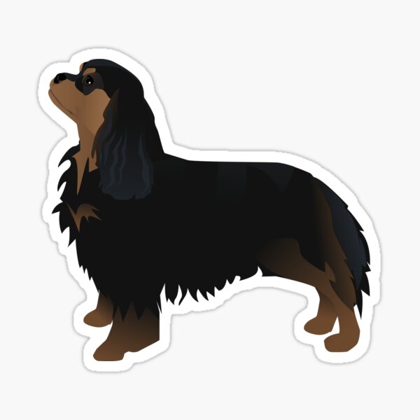 Cavalier King Charles Spaniel Black and Tan Dog Breed Silhouette Sticker
