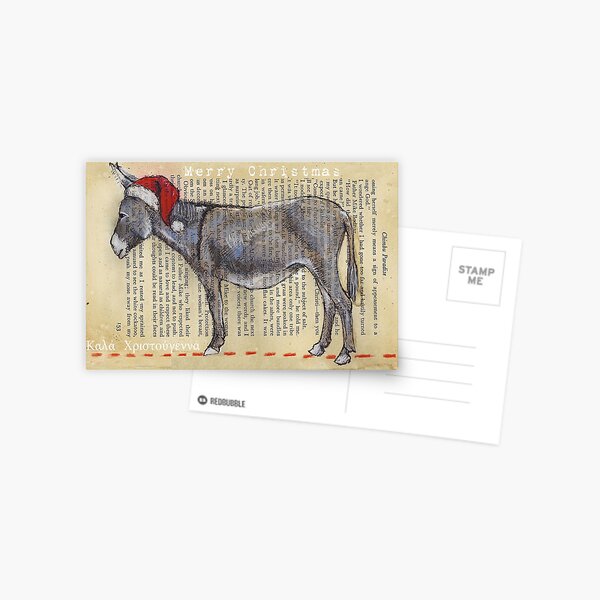 Donkey Christmas card Postcard