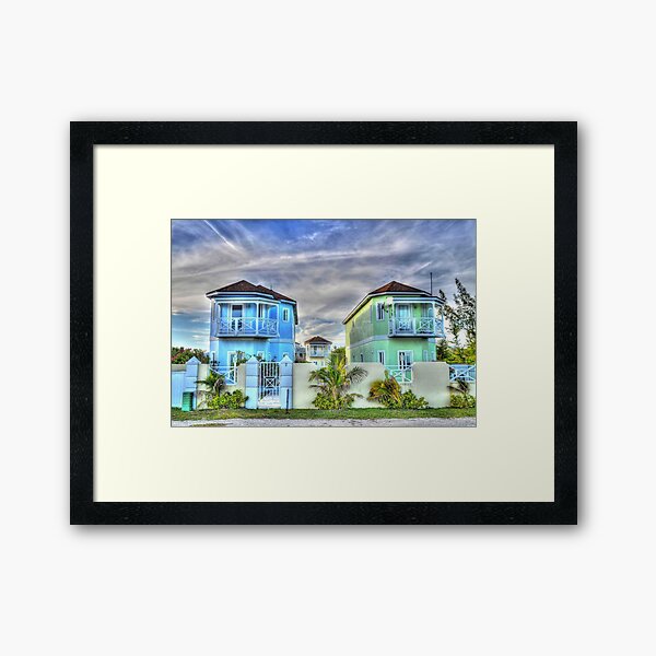 Ocean Front Houses on Eastern Road at Yamacraw Beach - Nassau, The Bahamas Framed Art Print