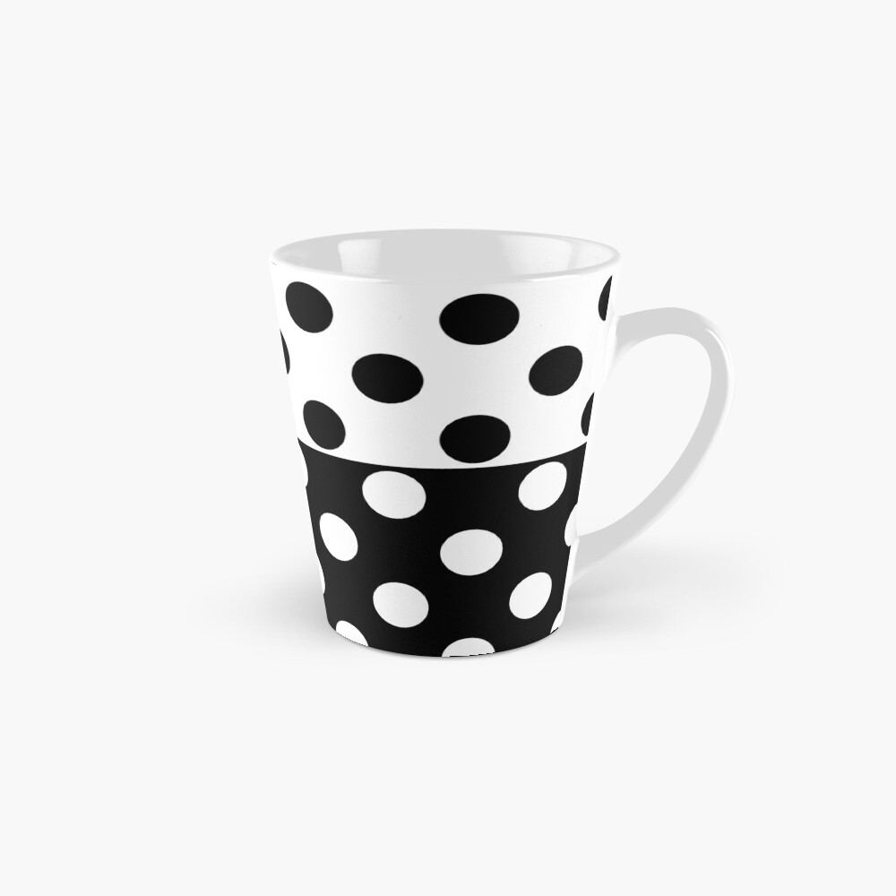 Simple modern black white hand painted stripes dots pattern Coffee Mug by  Pink Water