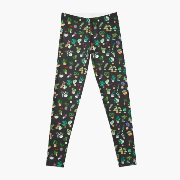The Plant Alphabet Pattern (Dark) Leggings