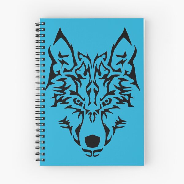 Item preview, TRIBAL WOLF HEAD ON BRIGHT CERULEAN designed and sold by PetsandBeyond.