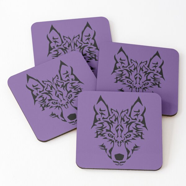 Item preview, TRIBAL WOLF HEAD ON DARK LAVENDER designed and sold by PetsandBeyond.