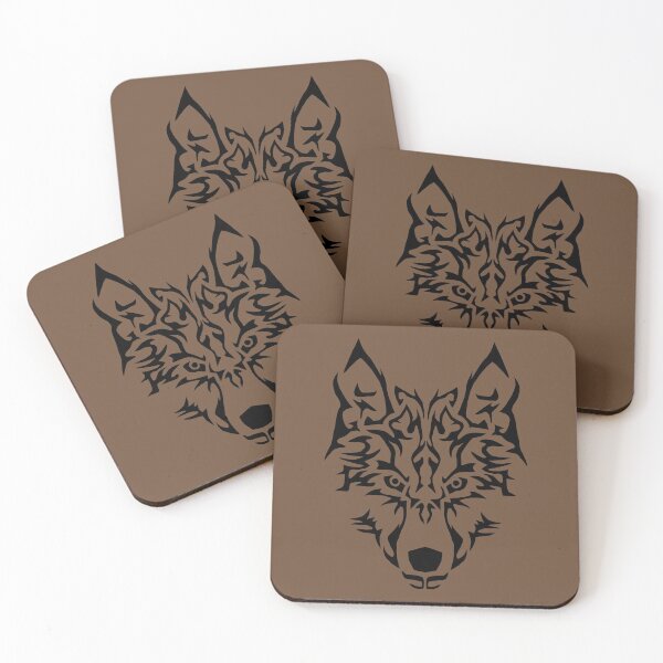 Item preview, TRIBAL WOLF HEAD ON COFFEE designed and sold by PetsandBeyond.