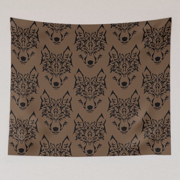 Item preview, TRIBAL WOLF HEAD ON COFFEE designed and sold by PetsandBeyond.