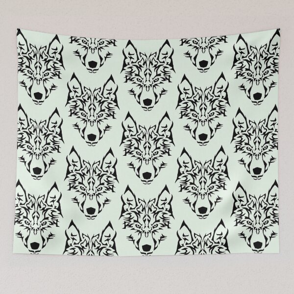 Item preview, TRIBAL WOLF HEAD ON HONEYDEW designed and sold by PetsandBeyond.