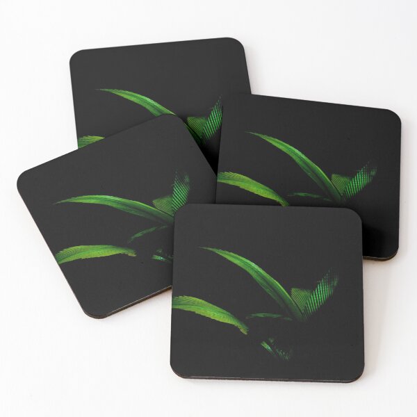 Item preview, Bright green palm frond caught in sun against black background designed and sold by Brian Scantlebury.