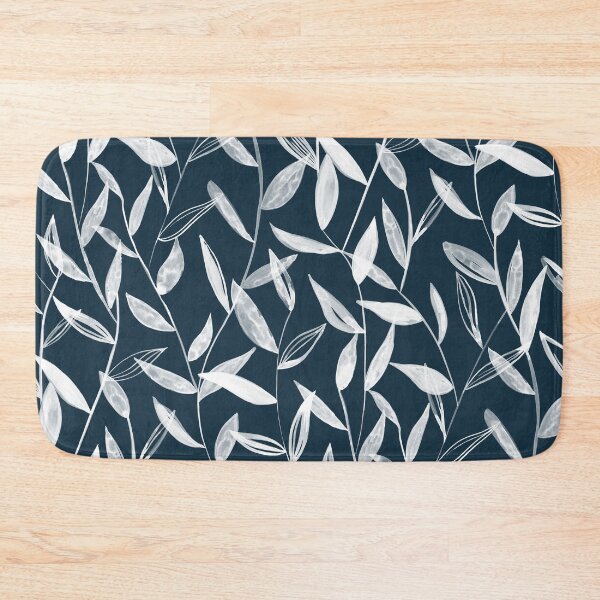 Item preview, Navy Watercolour Leaves designed and sold by gabrielleneil.