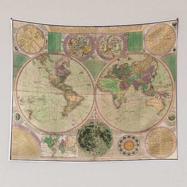 Item preview, BOWLES New and Accurate Map of the World by Dialing designed and sold by Xzendor7 Digital Art Creations.