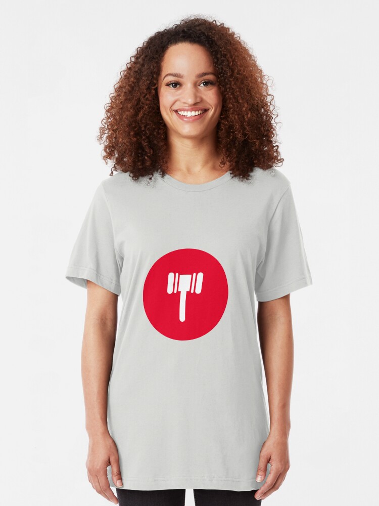Alternate view of Reddit Ban Hammer Slim Fit T-Shirt