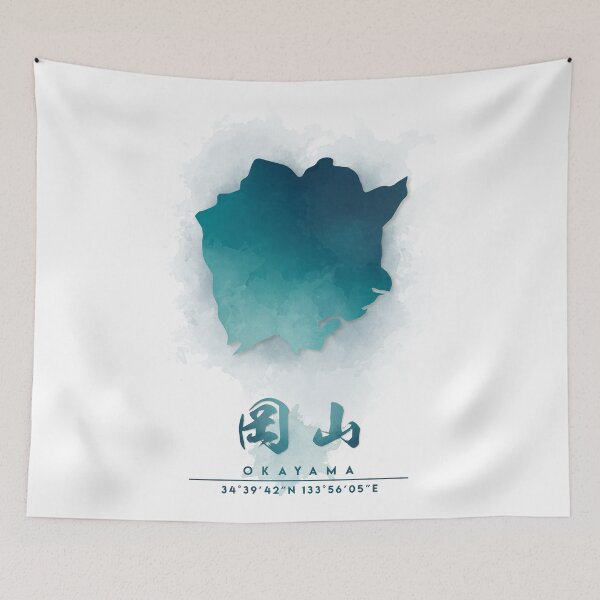 Item preview, Okayama, Japan Watercolor Map Art designed and sold by Takeda-art.