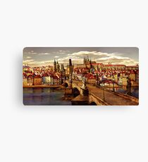 Prague Charles bridge oil painting Canvas Print