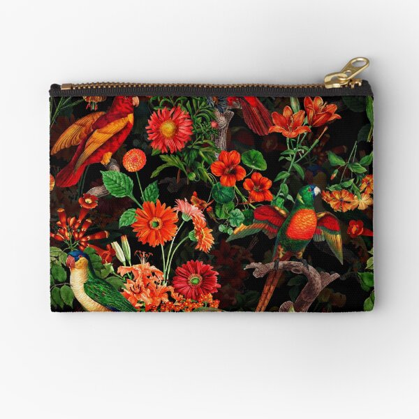 Pierre Joseph Redoute tropical vintage fleurs et perroquets nostalgique transparente motif mystique Pochette