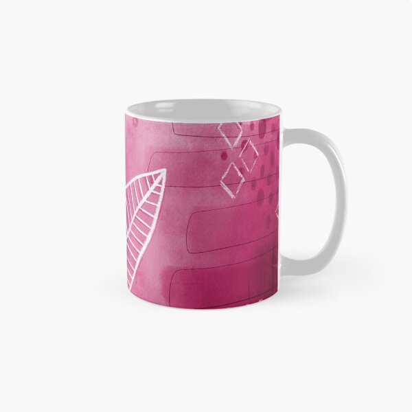 Item preview, Mixed media leaf artwork in magenta and white designed and sold by HannaPaulina.