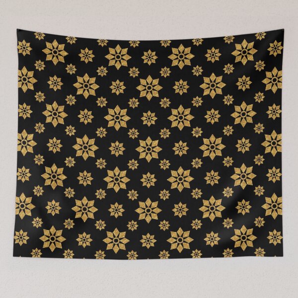 Item preview, Gold geometric flower pattern designed and sold by mrhighsky.
