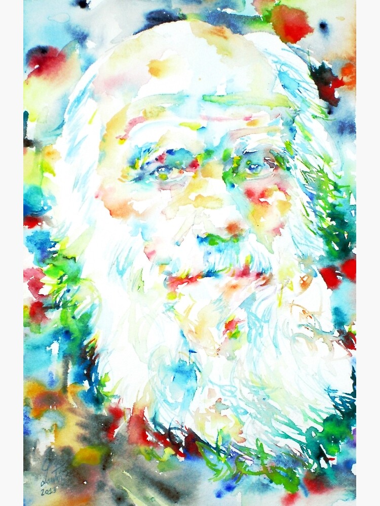 Disover CHARLES DARWIN - watercolor portrait Premium Matte Vertical Poster