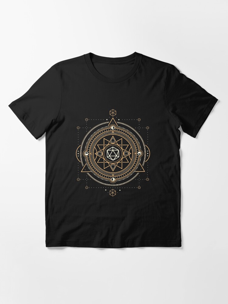 Thumbnail 3 of 7, Essential T-Shirt, Polyhedral D20 Dice Sacred Symbol of the Occultist designed and sold by pixeptional.
