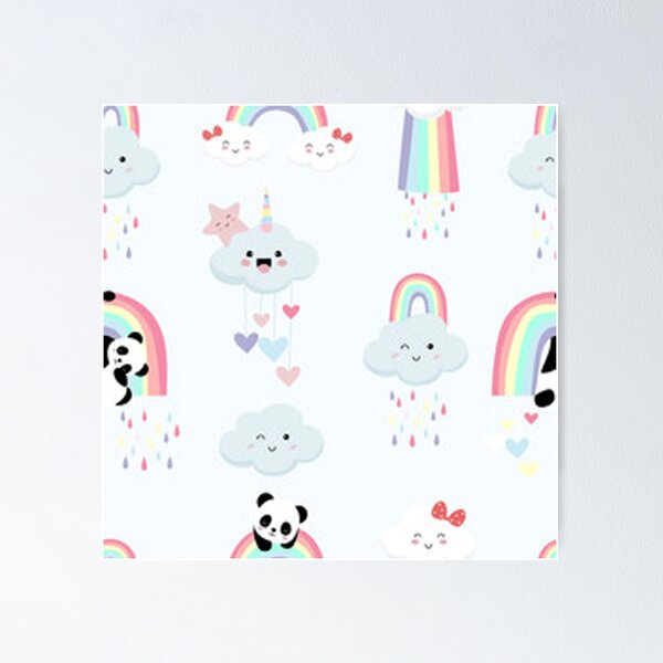 Item preview, Kawaii Clouds, Rainbows, and Pandas designed and sold by SerpentSkyArts.