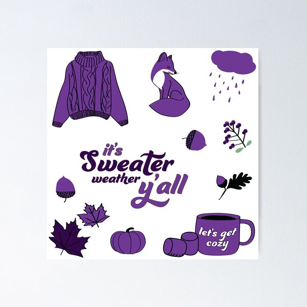 Item preview, Purple Aesthetic Sweater Weather Fall Sticker Pack designed and sold by The-Goods.