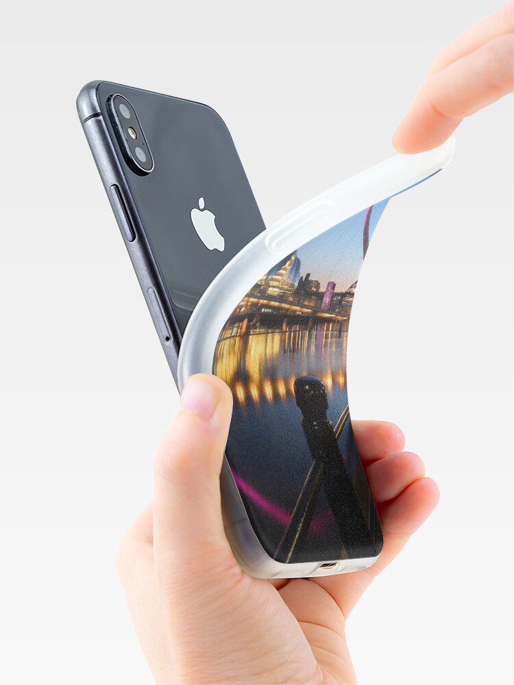 Alternate view of Newcastle-Gateshead, Bridges and Quayside at Dusk iPhone Case & Cover