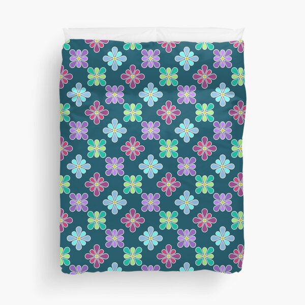 Pastel Multi Flower Pattern Duvet Cover
