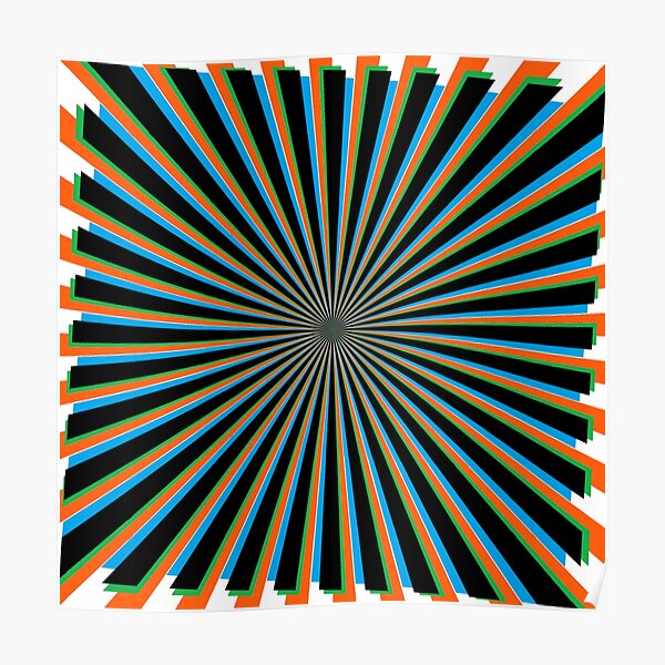 #Sunburst, #pinwheel, #groovy, #abstract, illustration, radial, sunbeam, design, pattern, psychedelic, art Poster