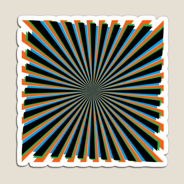 #Sunburst, #pinwheel, #groovy, #abstract, illustration, radial, sunbeam, design, pattern, psychedelic, art Magnet