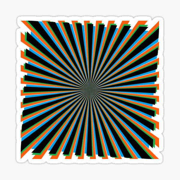 #Sunburst, #pinwheel, #groovy, #abstract, illustration, radial, sunbeam, design, pattern, psychedelic, art Sticker