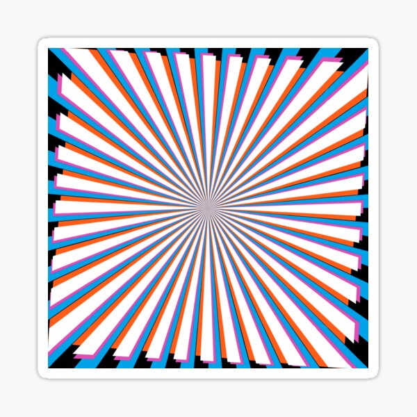 #Sunburst, #pinwheel, #groovy, #abstract, illustration, radial, sunbeam, design, pattern, psychedelic, art Sticker