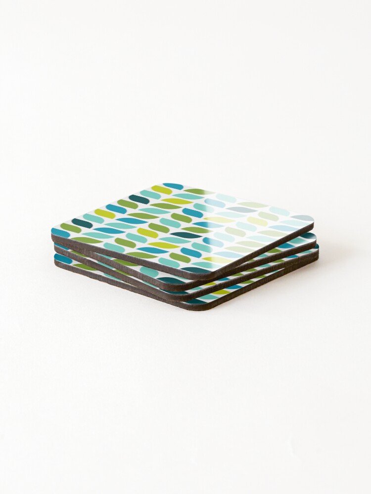 Thumbnail 4 of 5, Coasters (Set of 4), Geometric Pattern: Leaf: Spring designed and sold by redwolfoz.