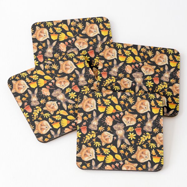 Item preview, Fall Autumn Leaves Fox & Rabbit Pattern designed and sold by MysticMagpie.