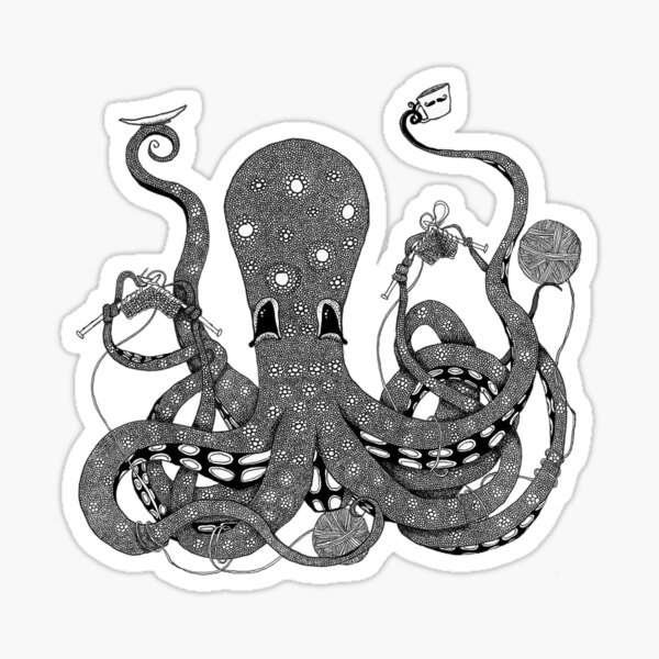 Kraken Thesads and Knitting Sticker