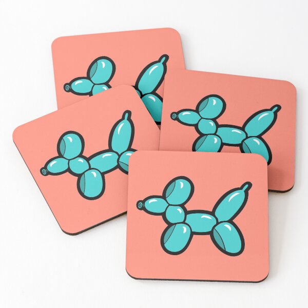 Item preview, Balloon Animal Dogs Pattern in Coral designed and sold by evannave.