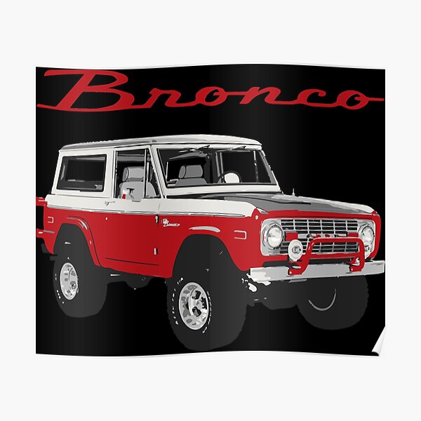 1975 Red Classic Ford Bronco Poster