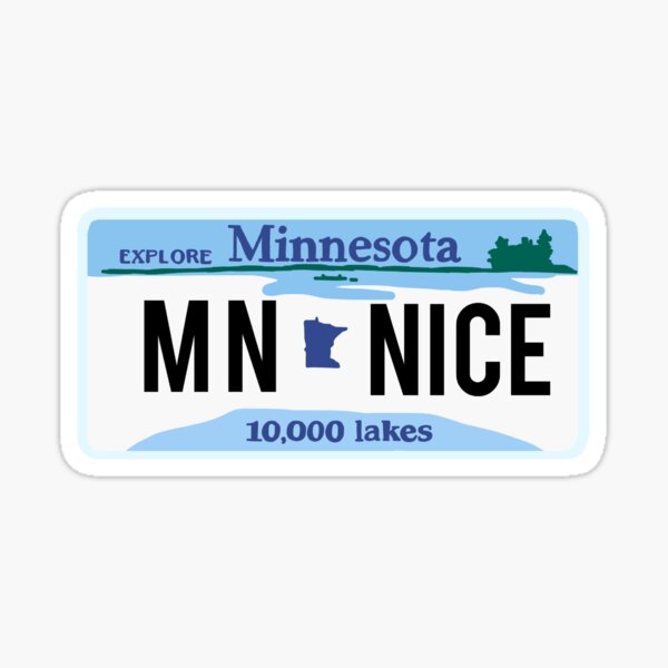 mn nice minnesota license plate vintage sticker Sticker