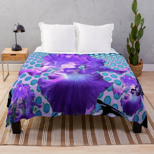 Item preview, BLACK ART NOUVEAU PURPLE IRIS ABSTRACT BLUE ART, designed and sold by sharlesart.