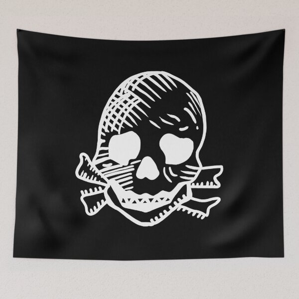Item preview, Fan art of Keith Flint Skull tattoo, white on black designed and sold by Blacklinesw9.