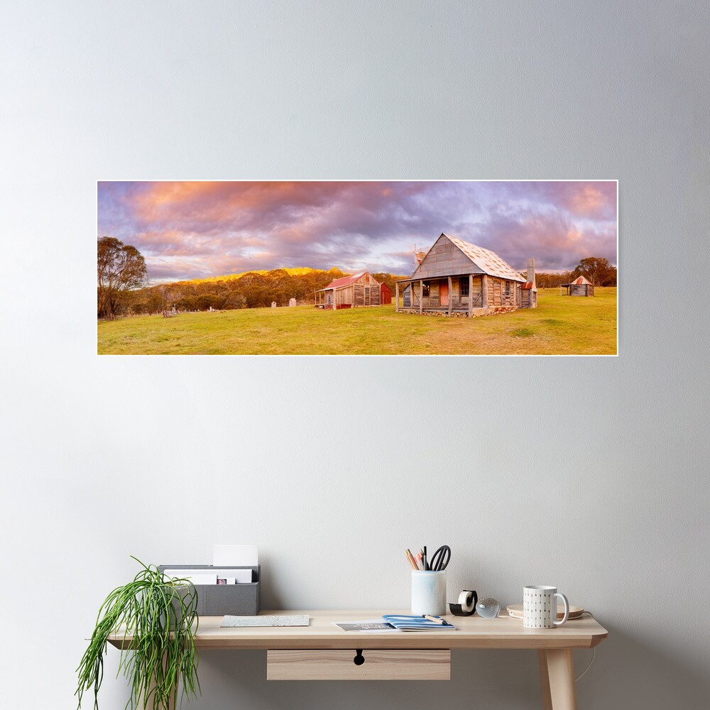 Coolamine Homestead Sunset, Kosciuszko National Park, New South Wales, Australia Poster