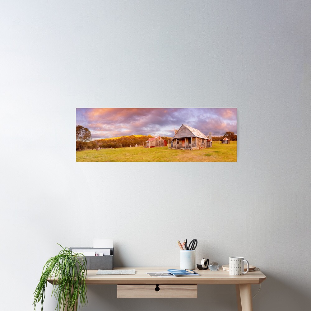 Coolamine Homestead Sunset, Kosciuszko National Park, New South Wales, Australia Poster