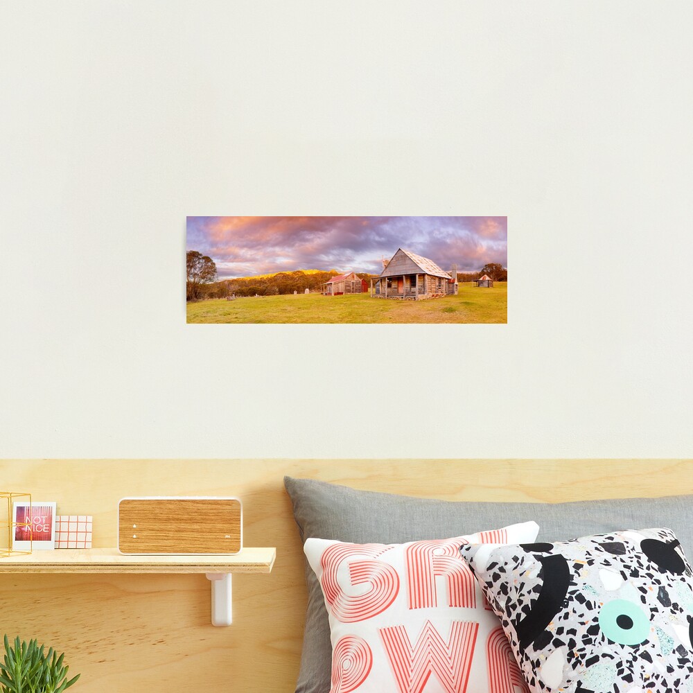 Coolamine Homestead Sunset, Kosciuszko National Park, New South Wales, Australia Photographic Print