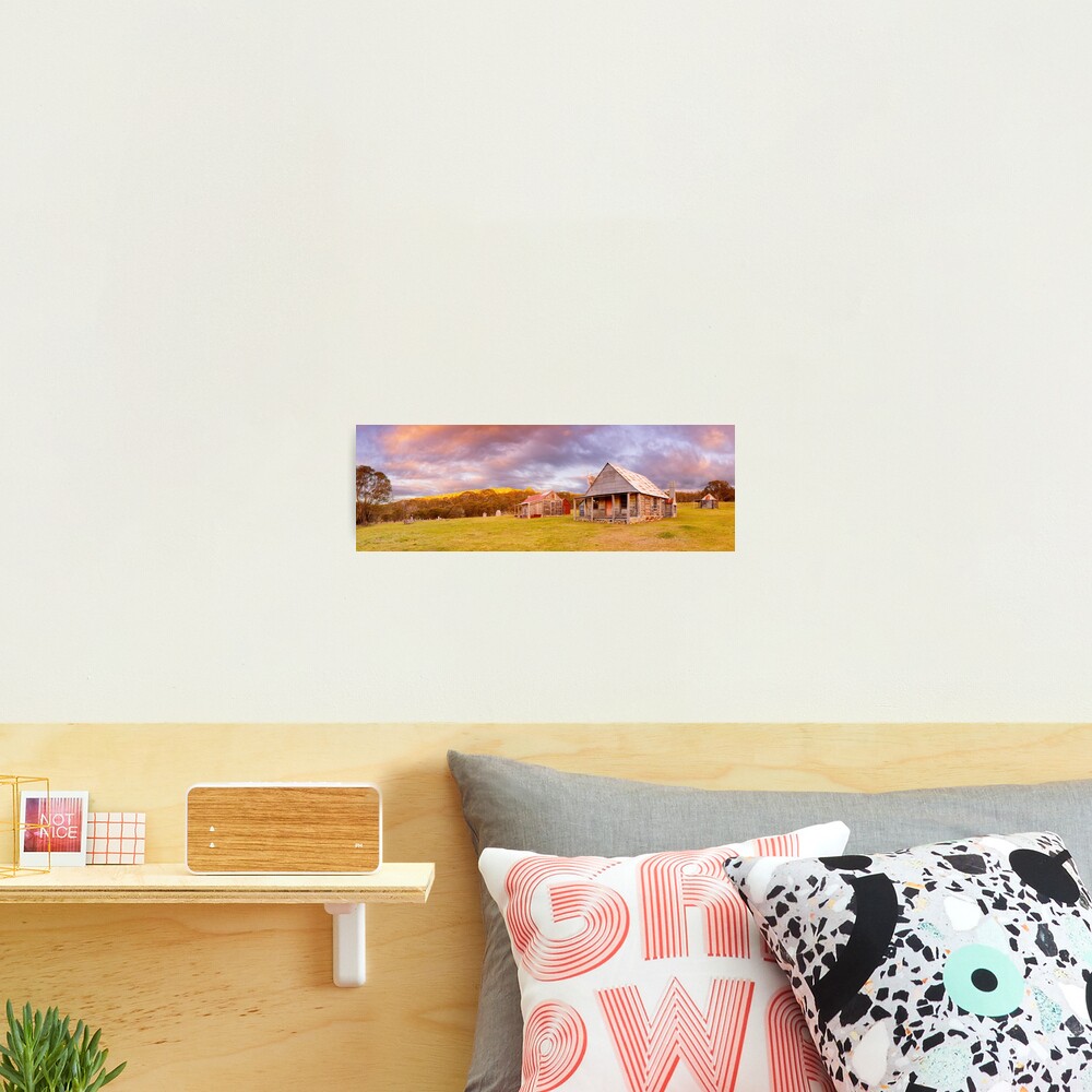 Coolamine Homestead Sunset, Kosciuszko National Park, New South Wales, Australia Photographic Print