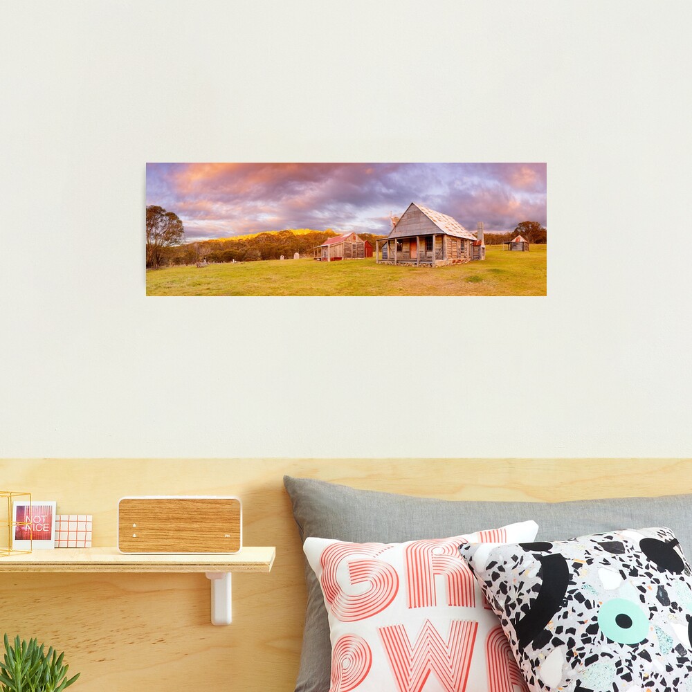Coolamine Homestead Sunset, Kosciuszko National Park, New South Wales, Australia Photographic Print